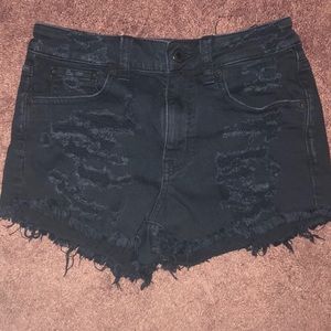 AE vintage hi-rise festival black jean shorts